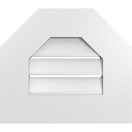Ekena Millwork Octagonal Top Surface Mount PVC Gable Vent: Functional, w/ 3-1/2"W x 1"P Standard Frame, 16"W x 14"H GVPOT16X1401SF
